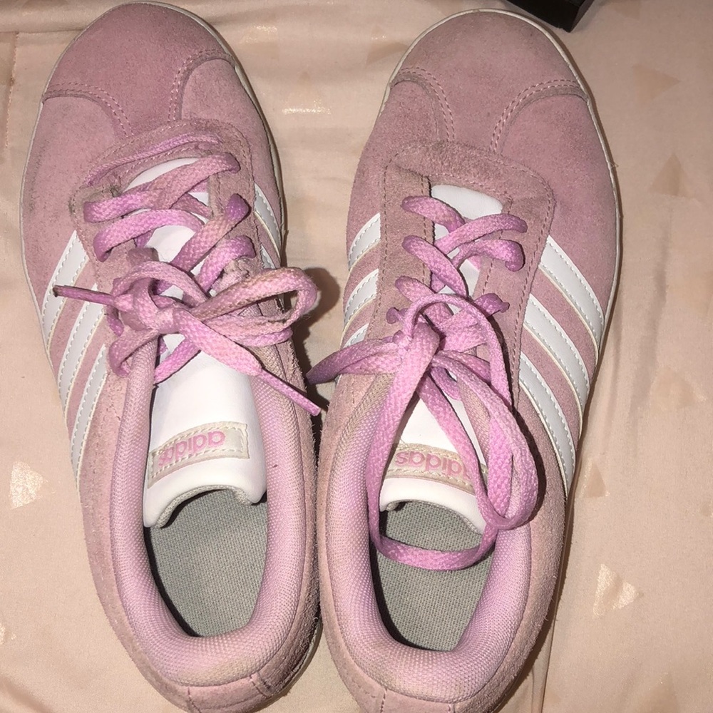 Pink adida shoes